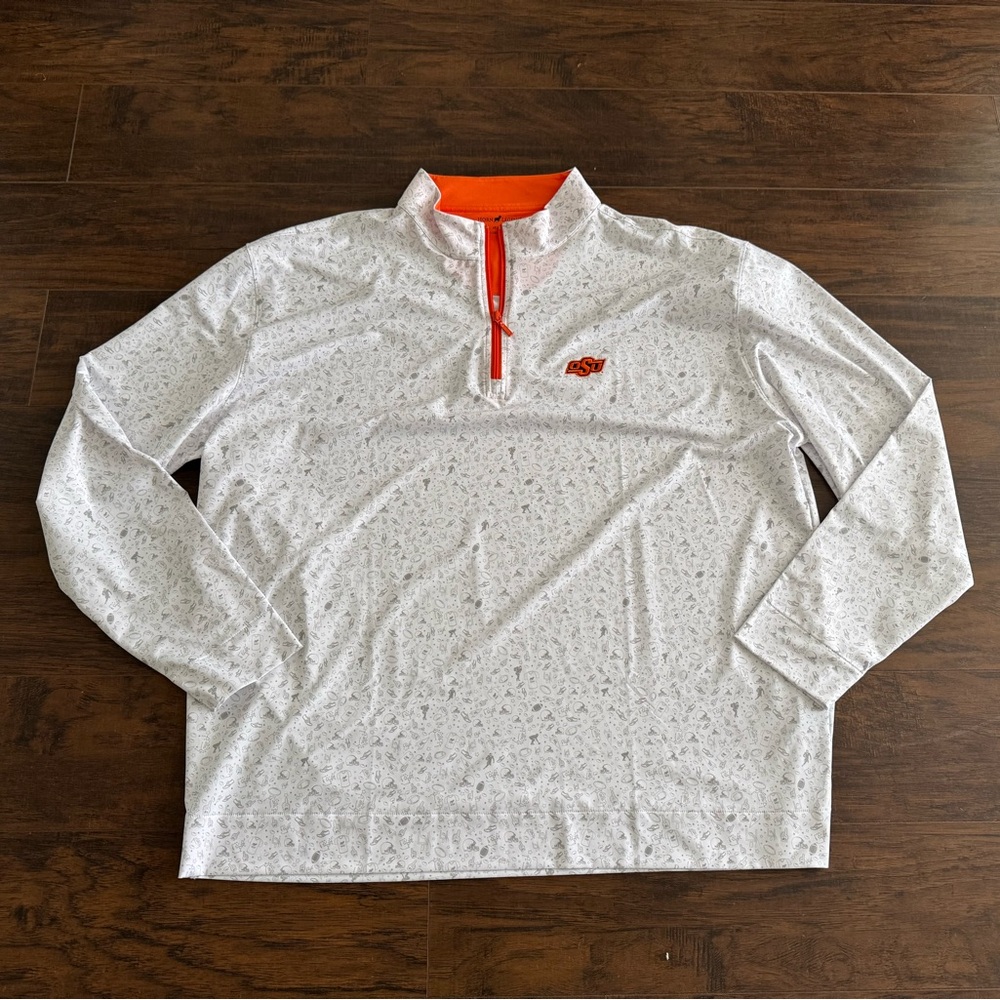 Horn Legend Oklahoma state OSU 1/4 Zip Performance Pullover football theme 3XL